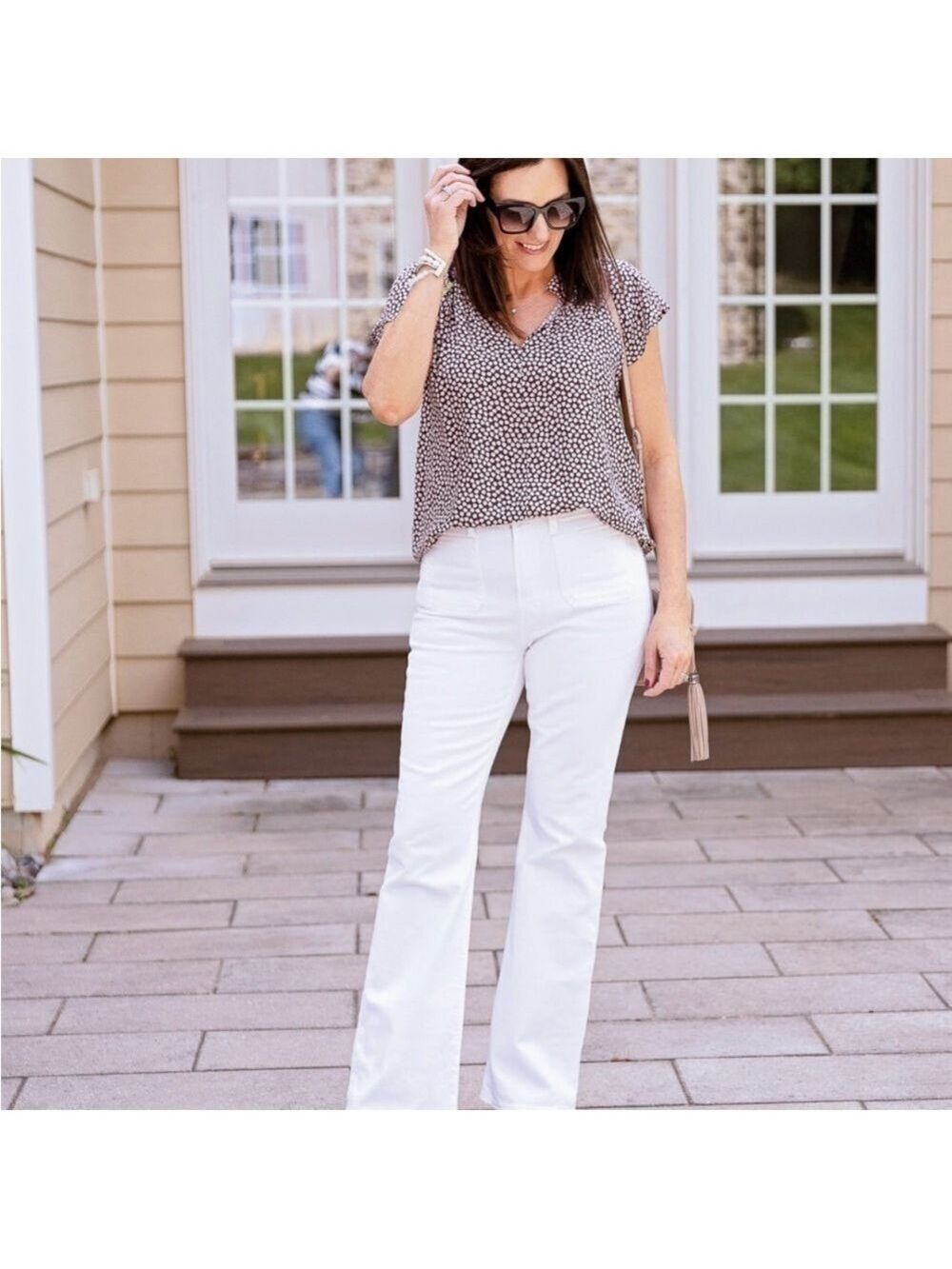 GAP FACTORY Premium Flare 1969 Winter White Cotton Blend 5 Pocket Jeans US Sz 16